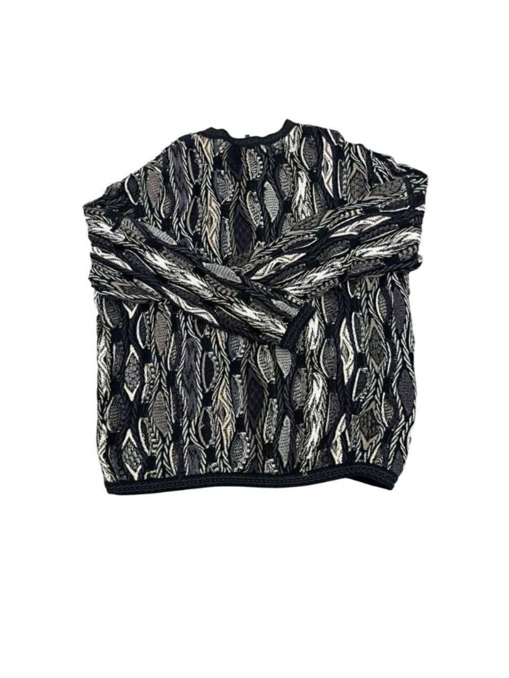 Coogi 3D Vintage 90s Multicolor Cable Knit Pullover Men Swea
